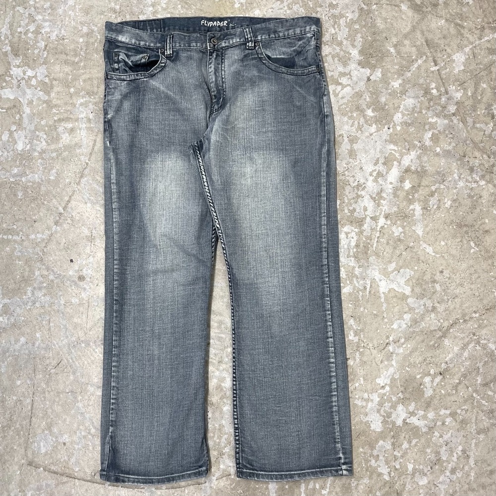 Flypaper Jeans Mens 40x29 Blue Pants Denim Boot Cut Grunge Y2K Buckle Tag 38x30‎
